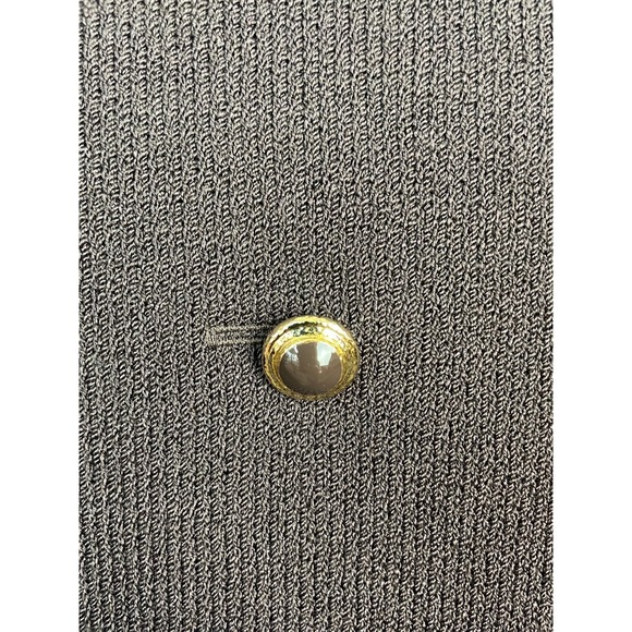 St. John Santana Knit Cardigan Jacket Womens Size 8 Brown Gold Button Old Money - Picture 3 of 10